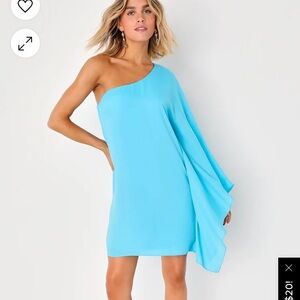 Blue asymmetrical dress